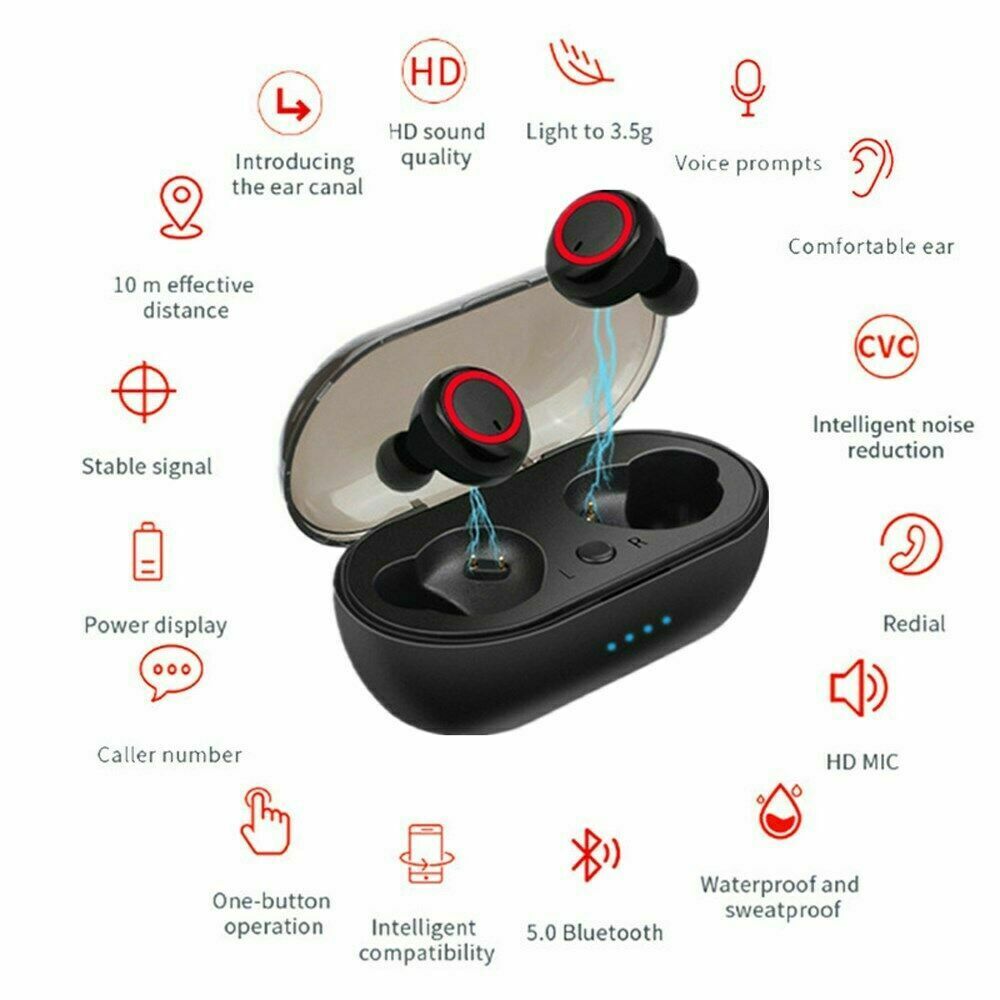 Waterproof Bluetooth 5.0 Wireless Earbuds Noise Cancelling